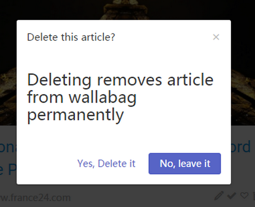 Delete dialog